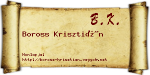 Boross Krisztián névjegykártya