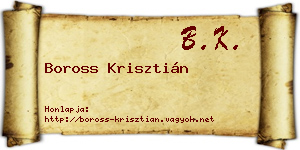 Boross Krisztián névjegykártya